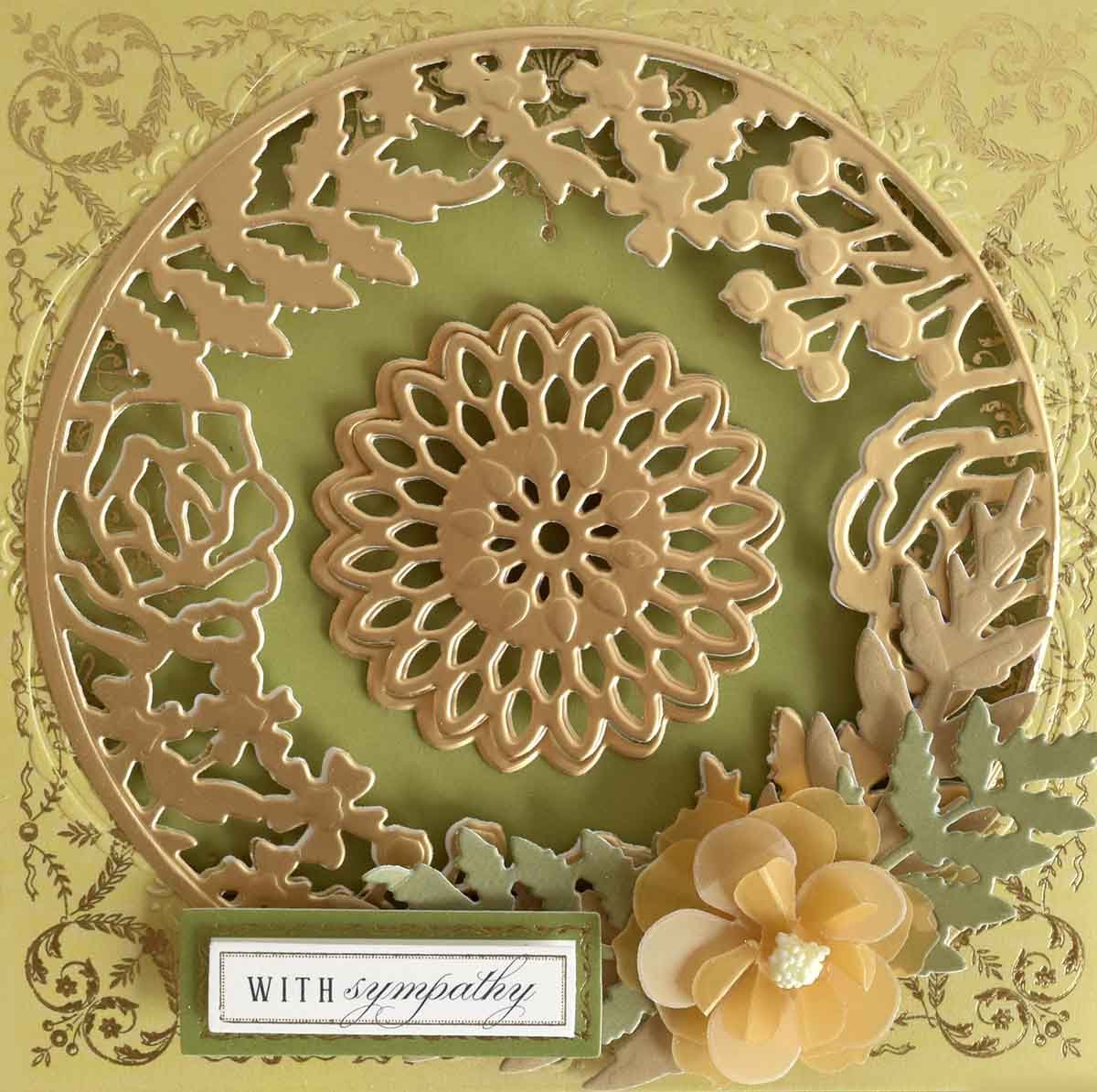 a close up of a card with a flower on it.