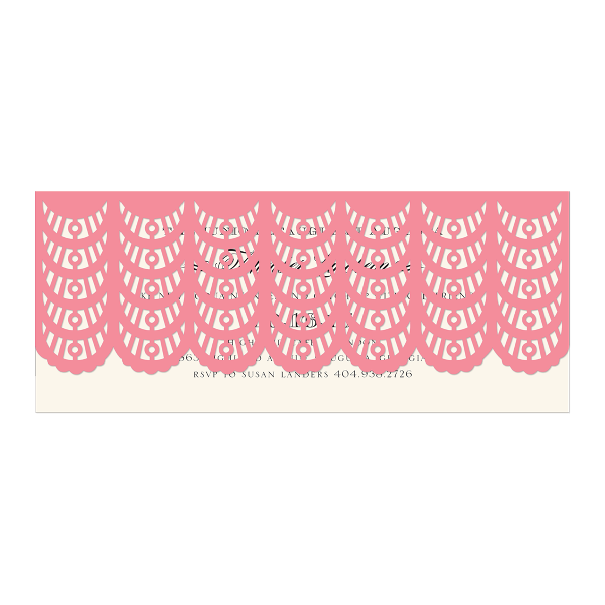 a pink and white border with a pattern on it.