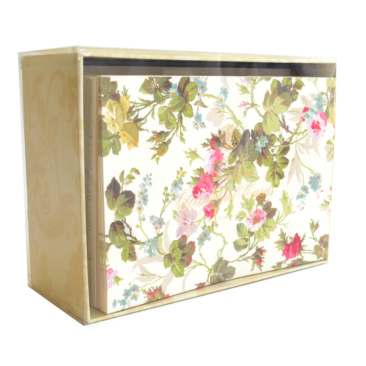 a flowered box is hanging on a wall.