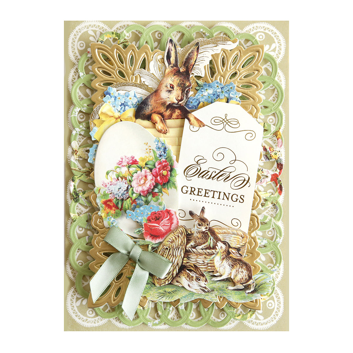 a close up of a card with a rabbit on it.