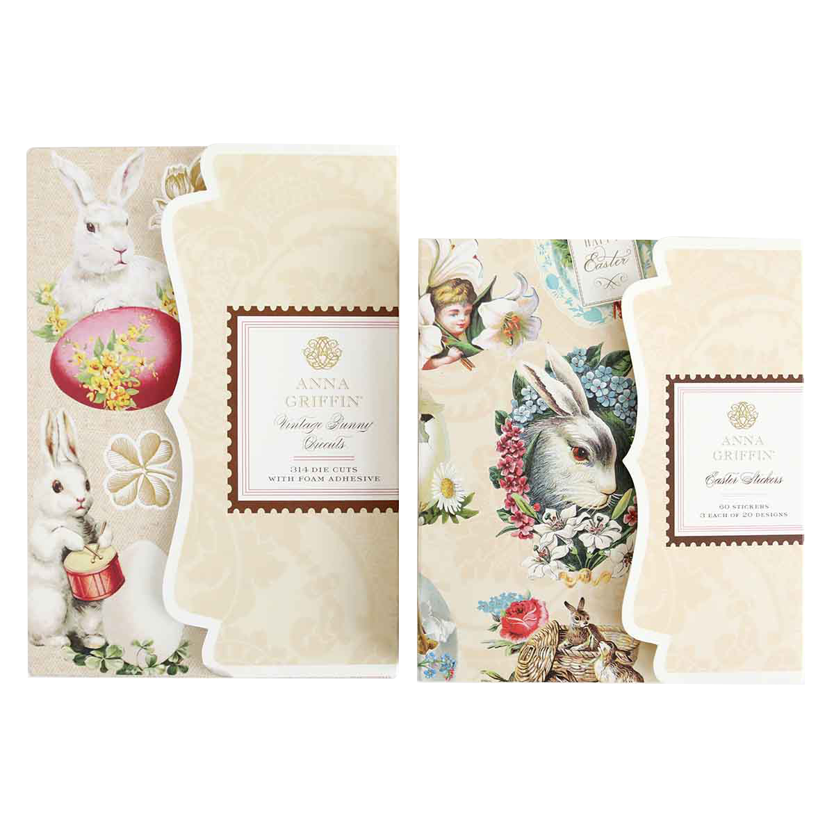 an open book with a picture of a rabbit and flowers on it.