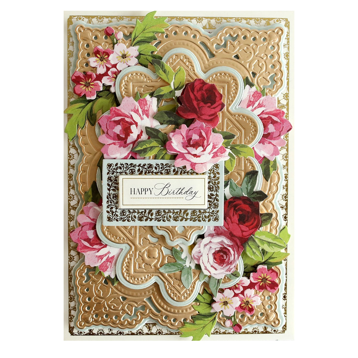 a birthday card with flowers on it.