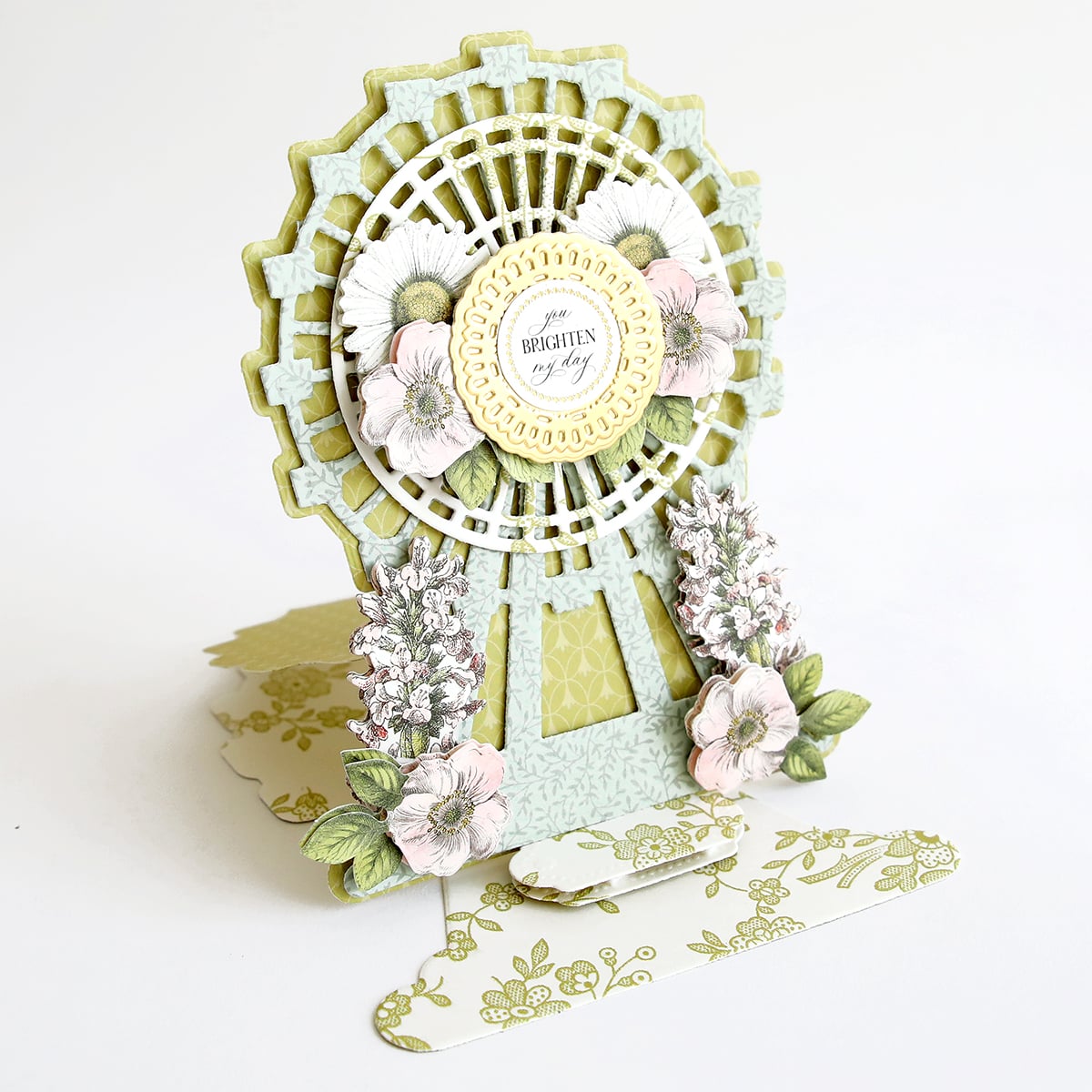 a close up of a card on a table.
