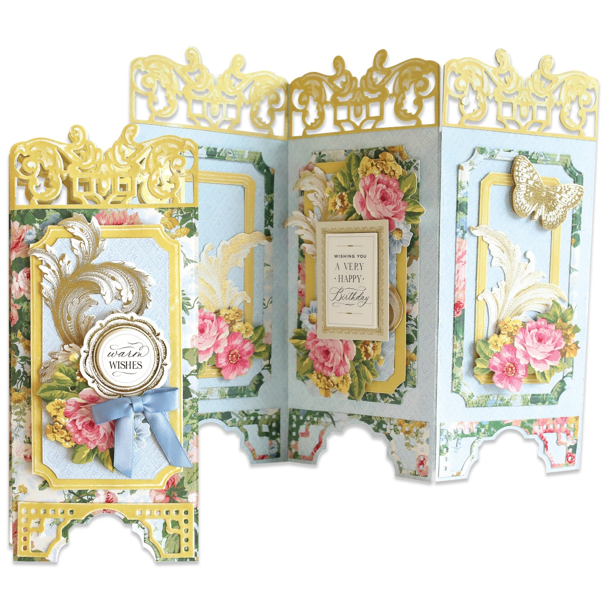 a close up of a greeting card with flowers.
