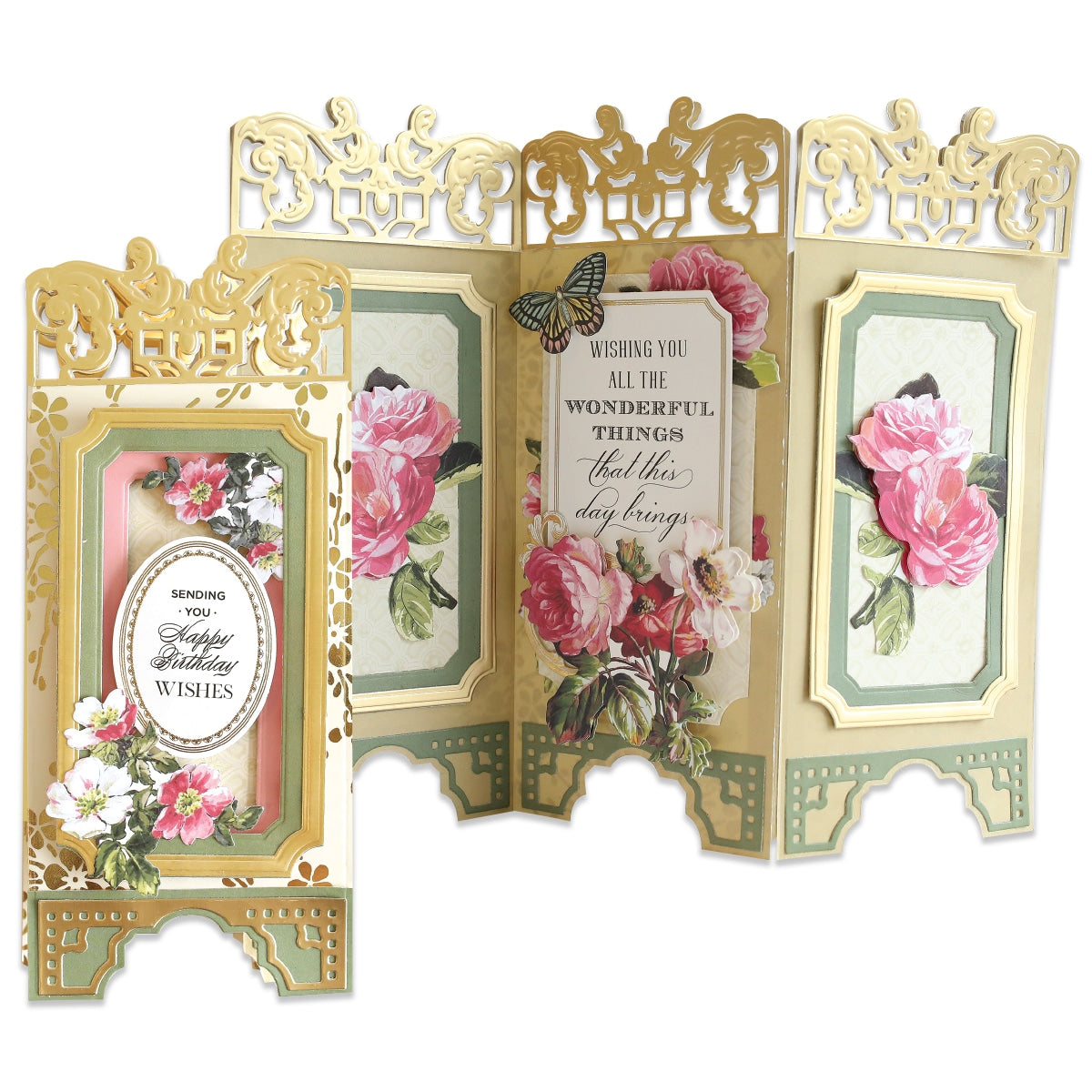 a card with a picture of a flower inside of it.