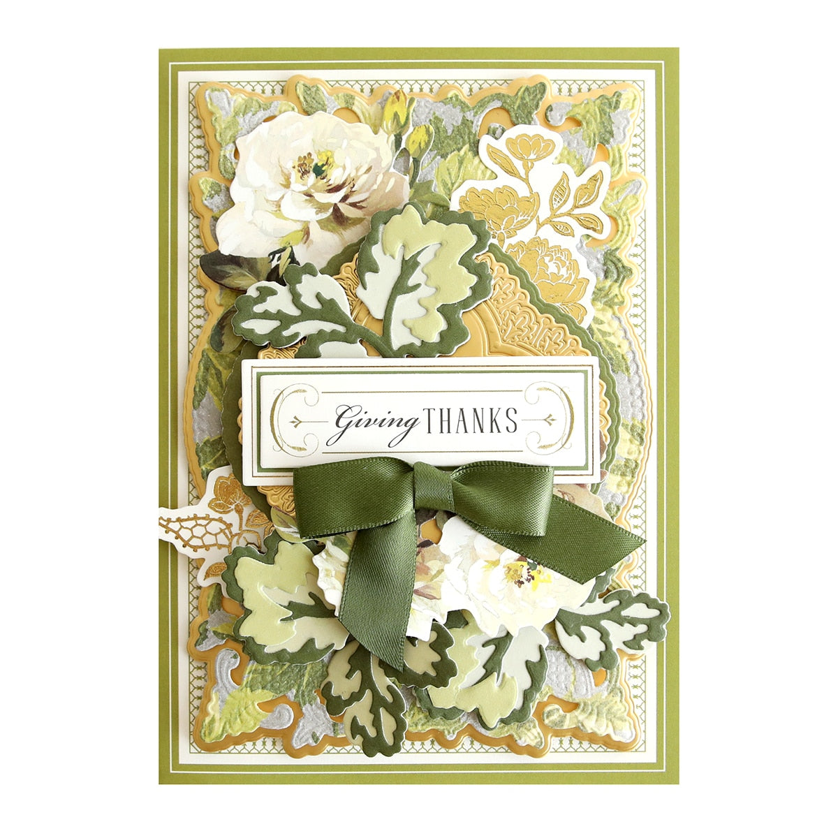 a close up of a greeting card with flowers.