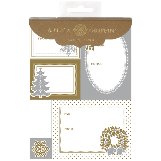 a package of christmas cards with gold foil.