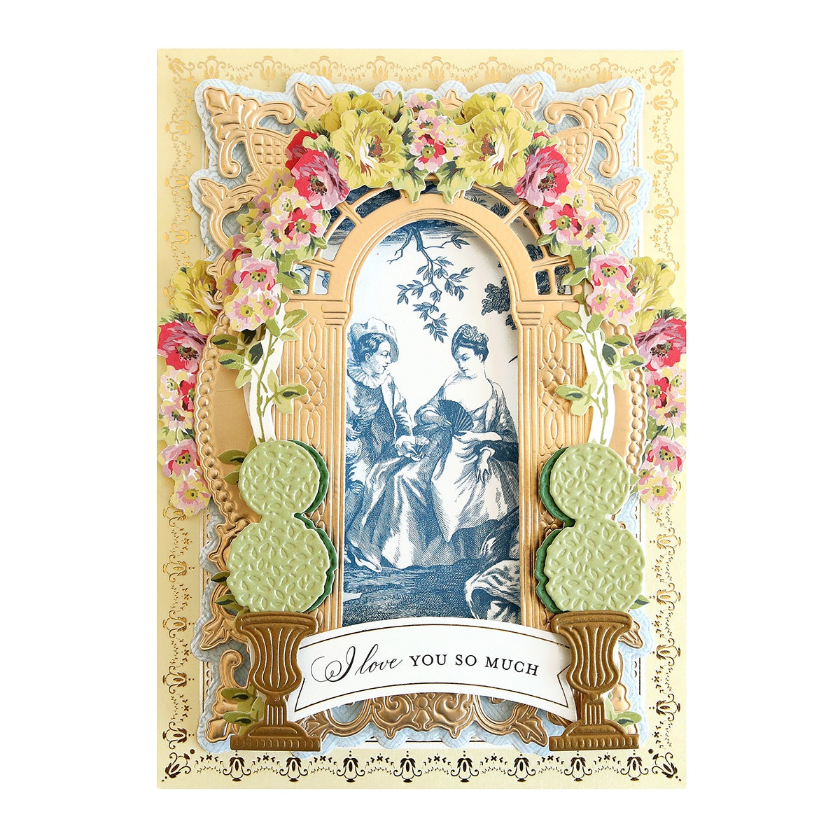 a card with a picture of two women.