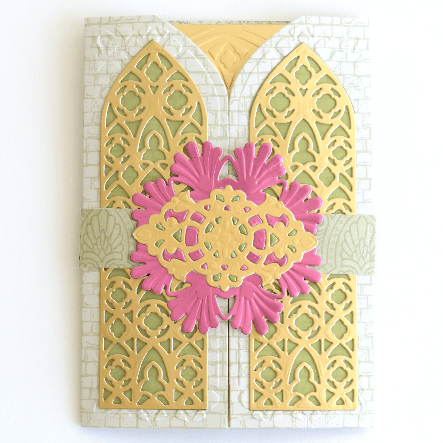 a close up of a card with a flower on it.