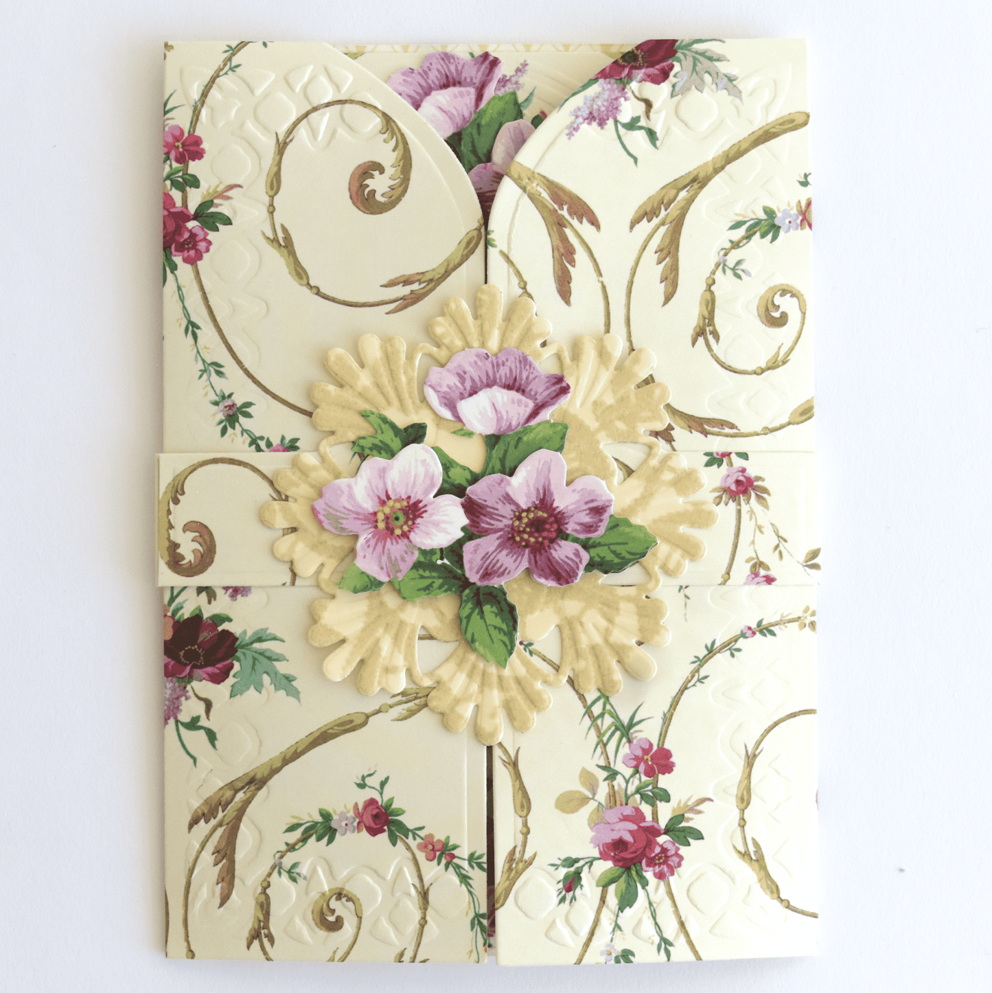 a piece of paper with flowers on it.