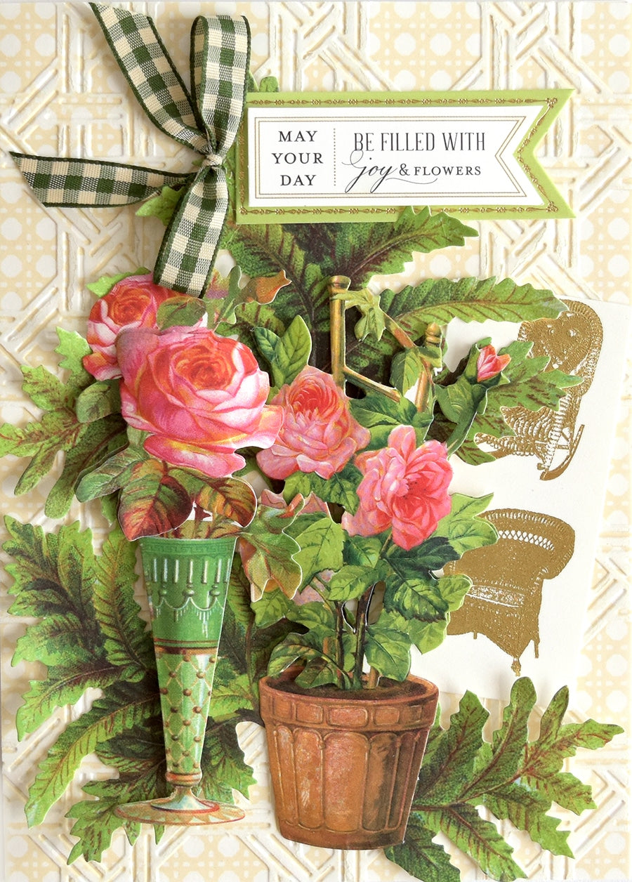 a greeting card with a bouquet of flowers.