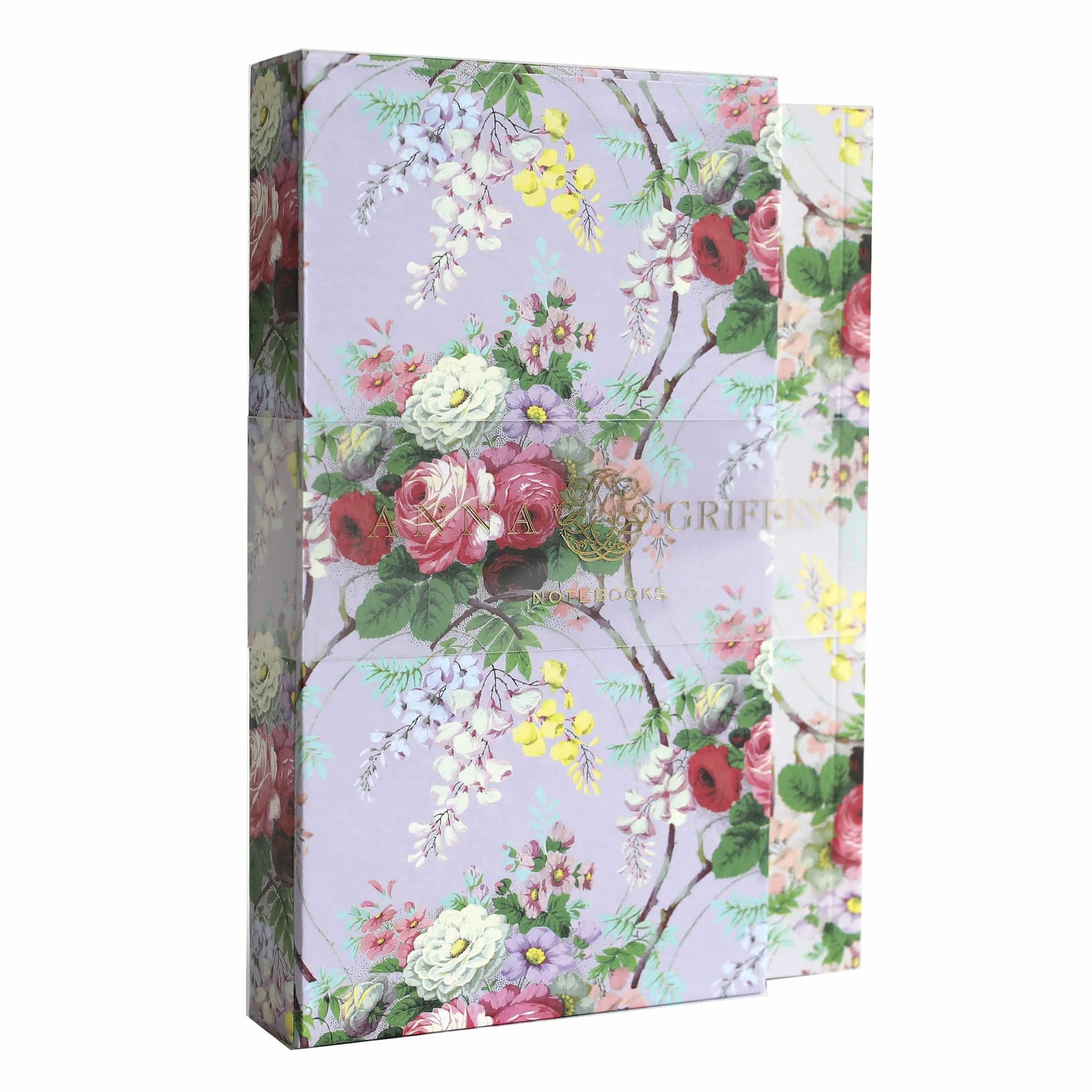 a purple floral shopping bag with flowers on it.