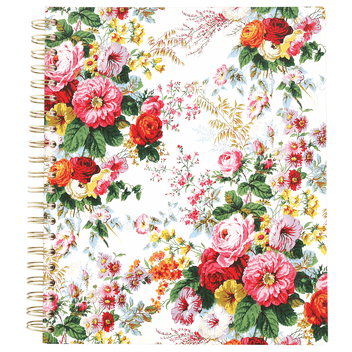 a notebook with a floral pattern on it.