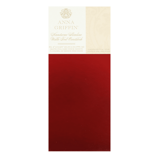 a red and white box with a label on it.