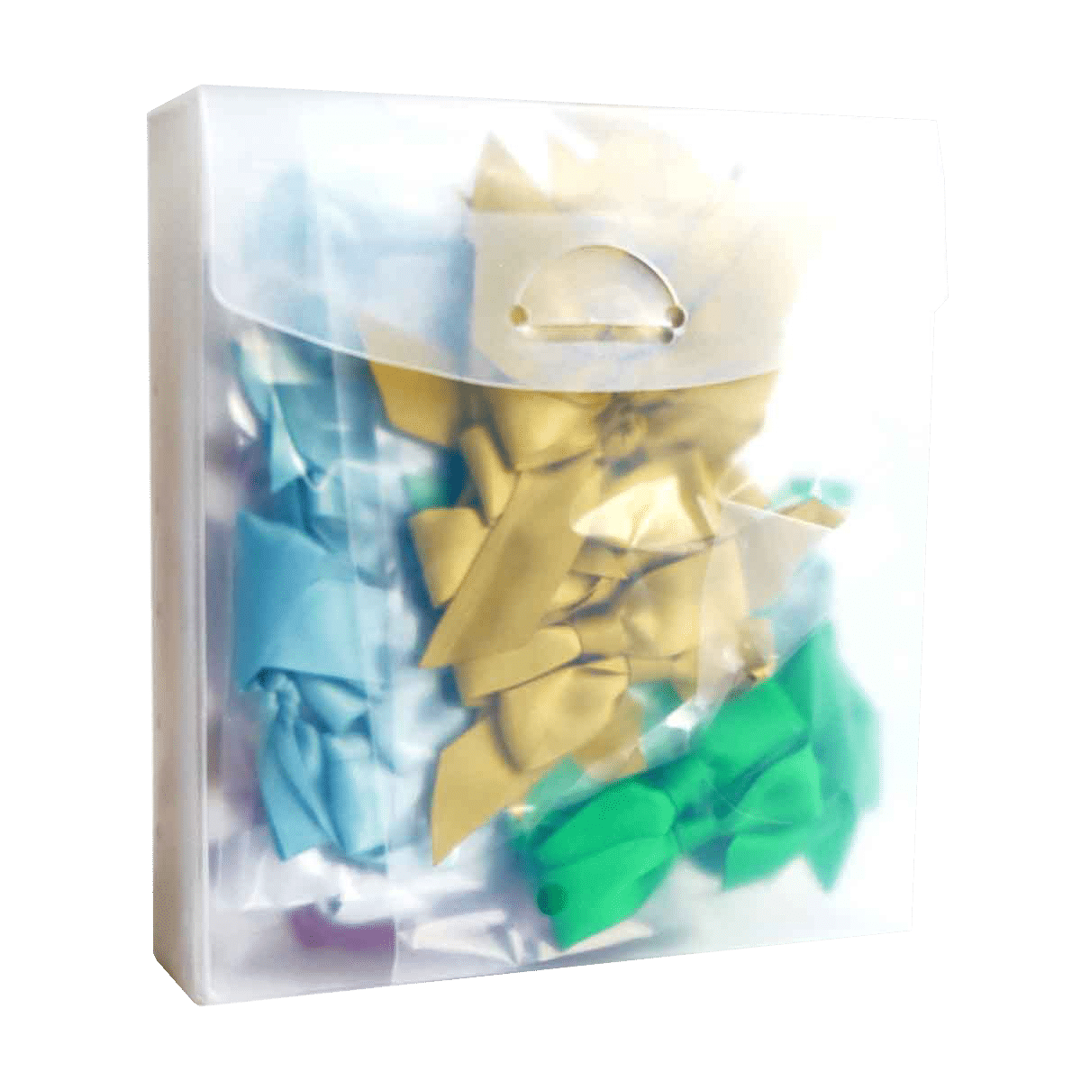 a package of bows and a hat on a white background.