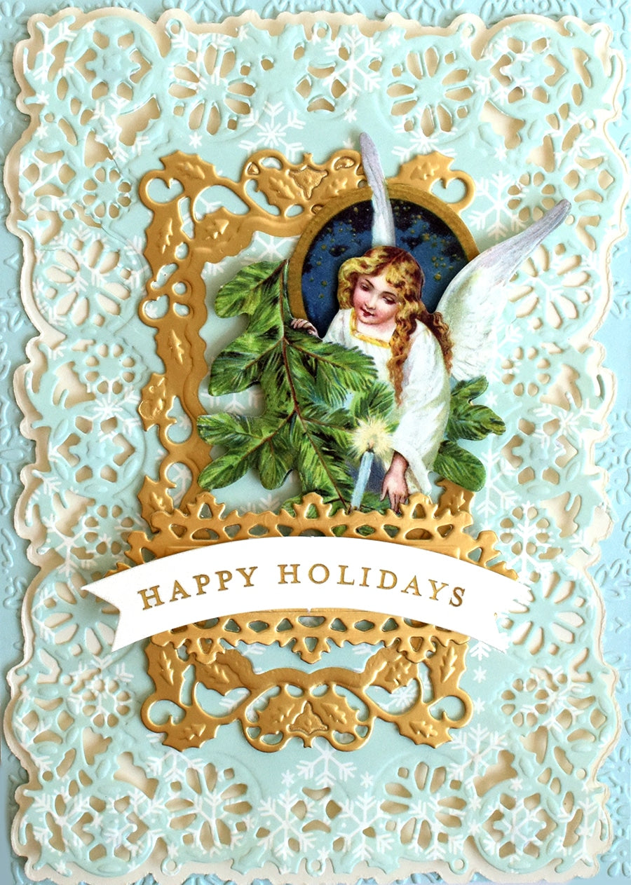 a card with a picture of an angel on it.