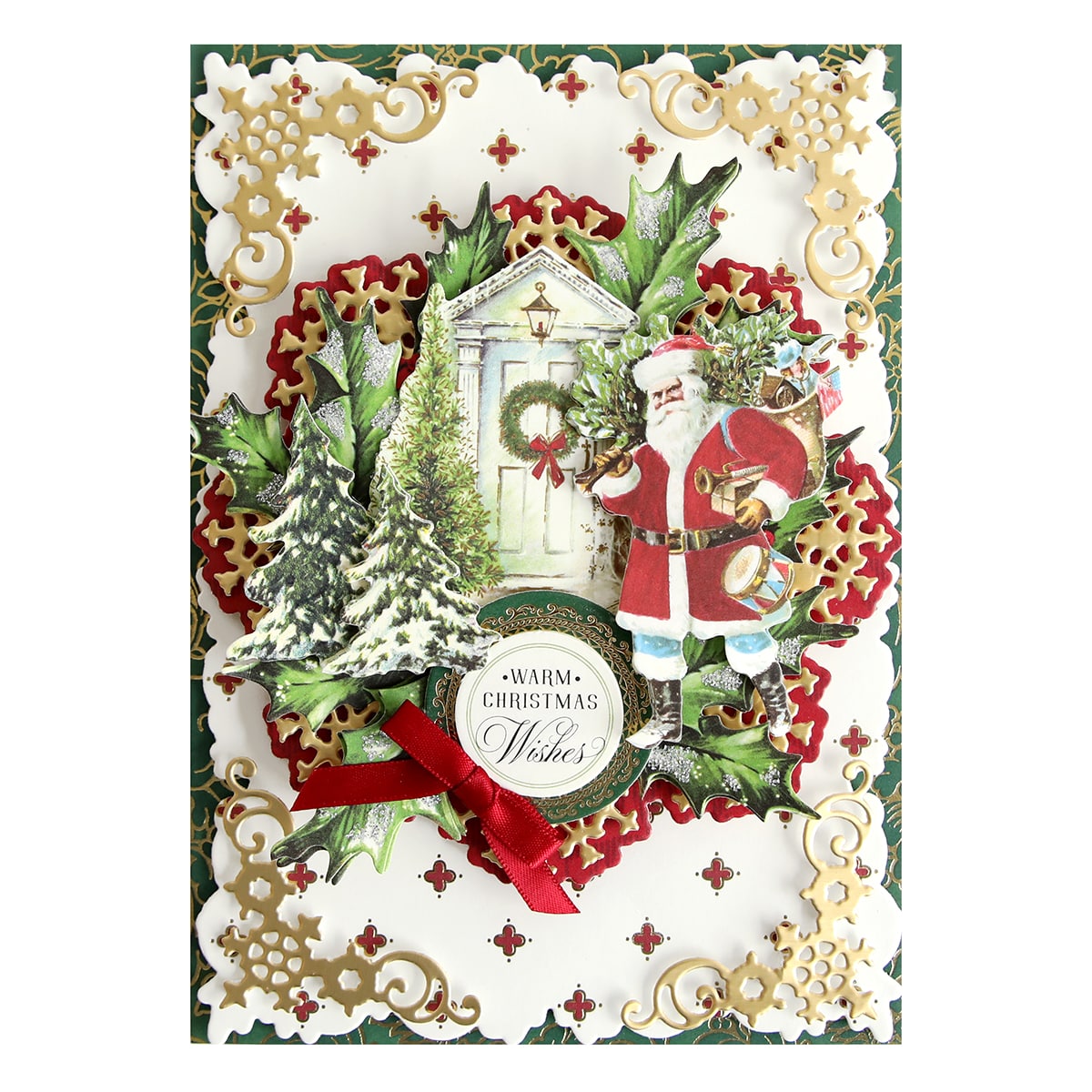 a close up of a christmas card on a white background.