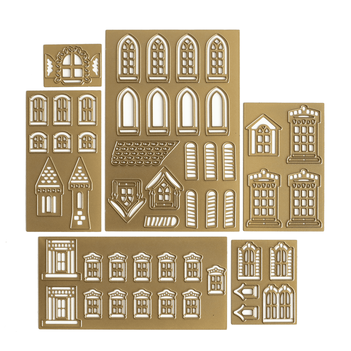 a bunch of cut outs that are on a table.
