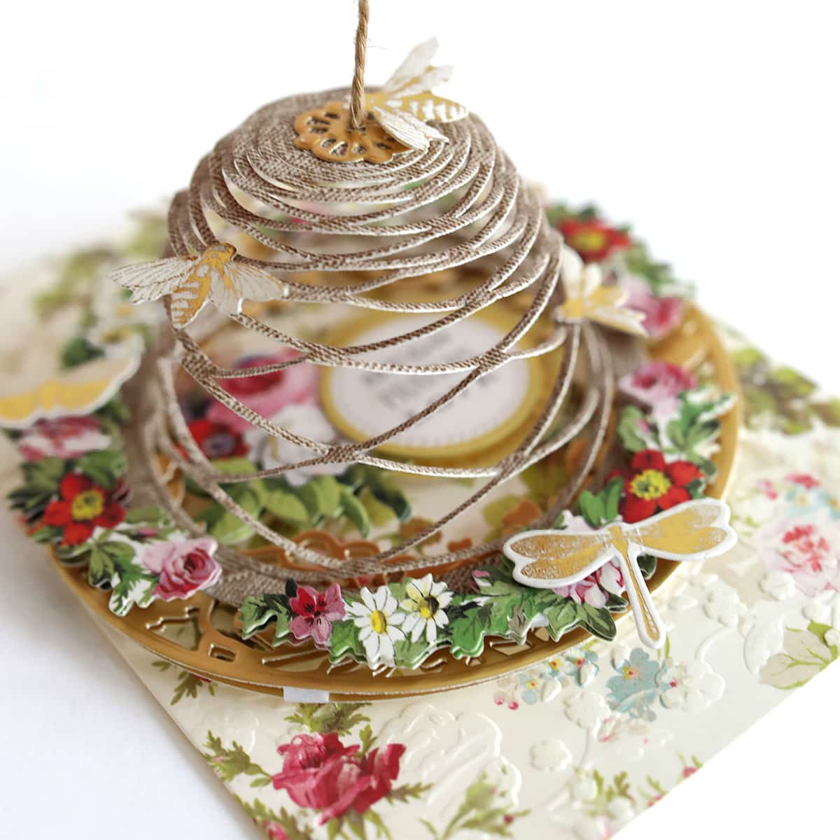 a close up of a card on a table.