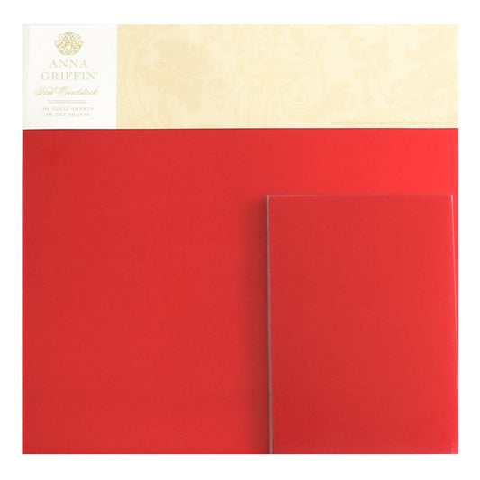 a red sheet of paper with a white background.