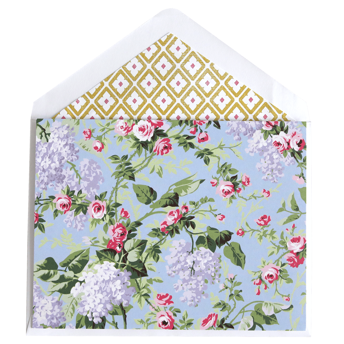 a card with a floral pattern on it.