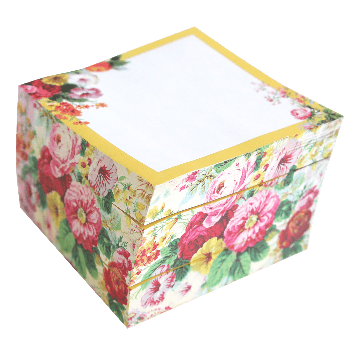 a box with a flower pattern on it.