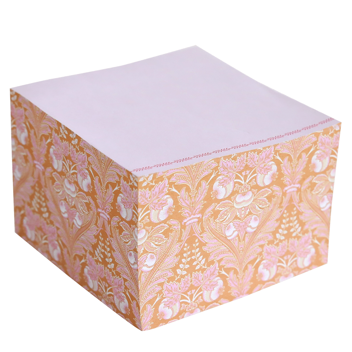 a pink and yellow box with a pattern on it.