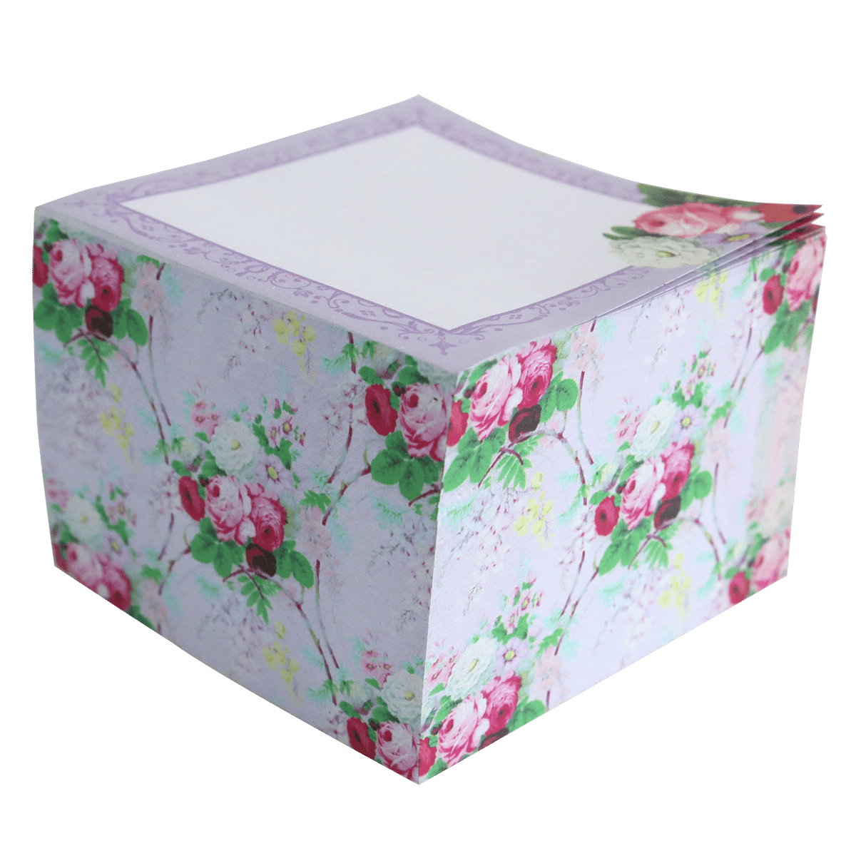 a box with a flower pattern on it.