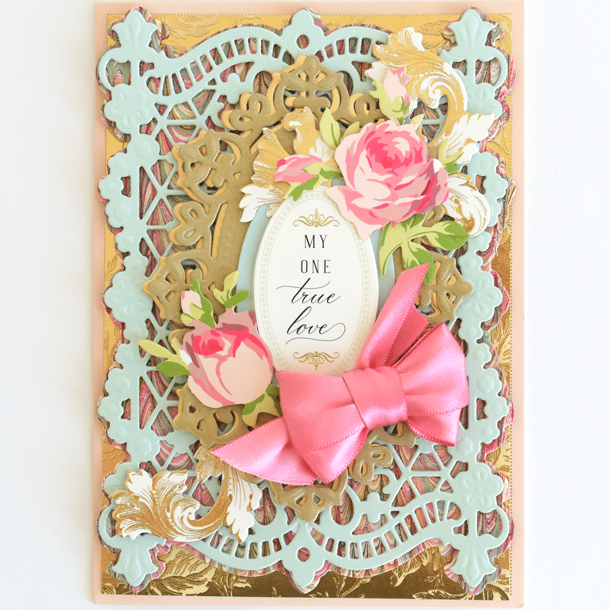 a close up of a card with flowers on it.