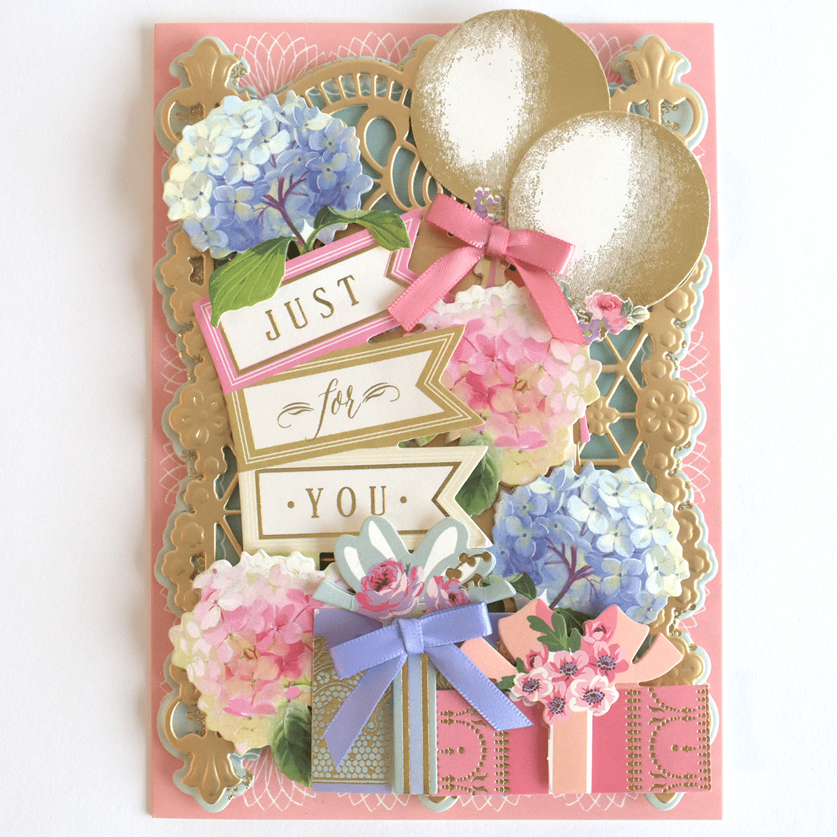 a card with a bunch of flowers on it.