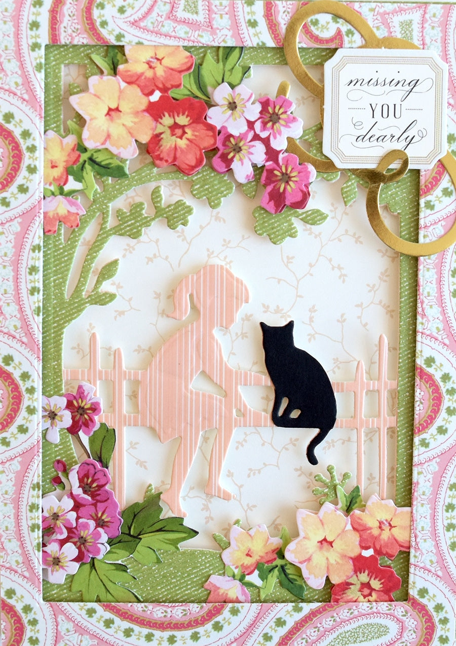 a close up of a card with a cat.