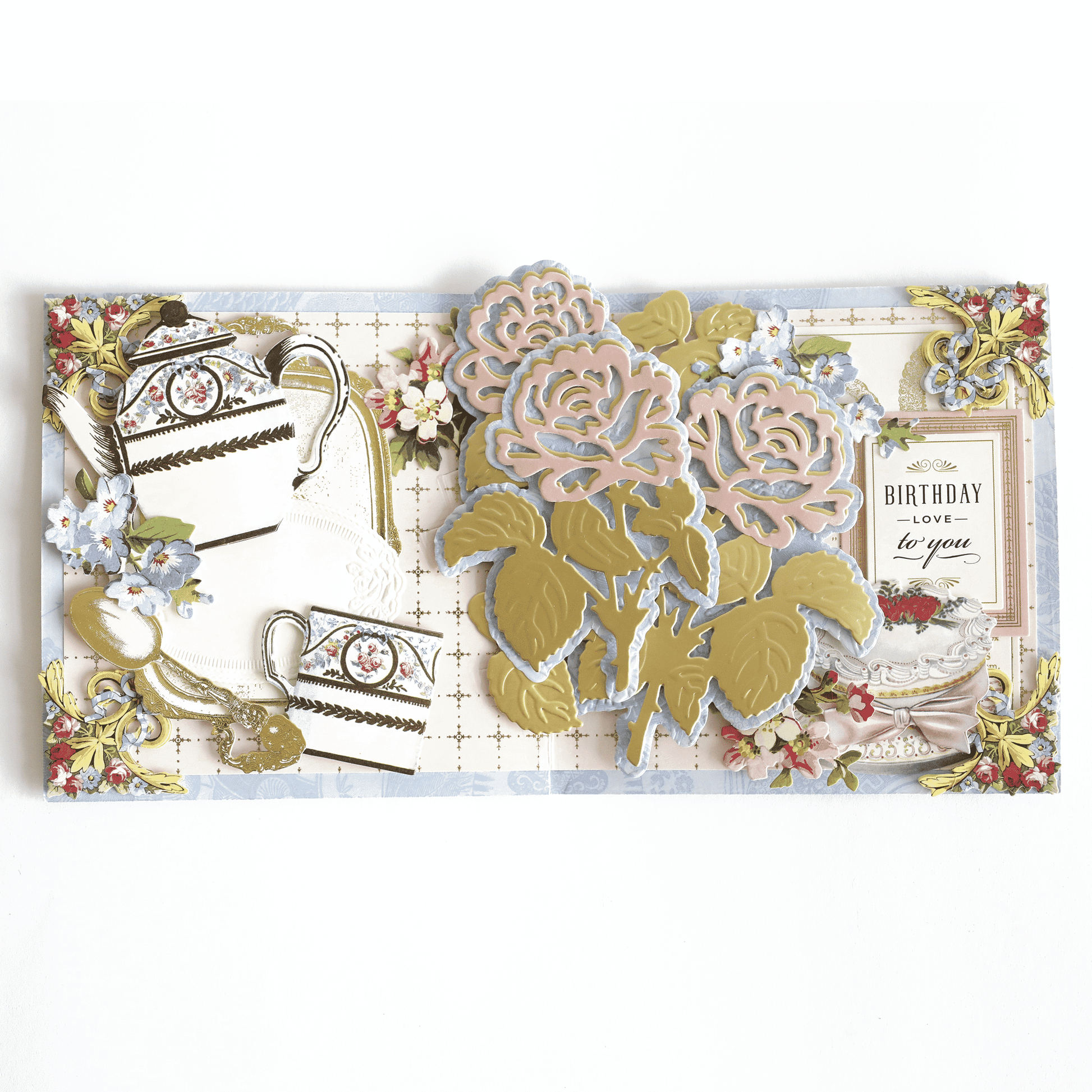 a picture of a birthday card with flowers.