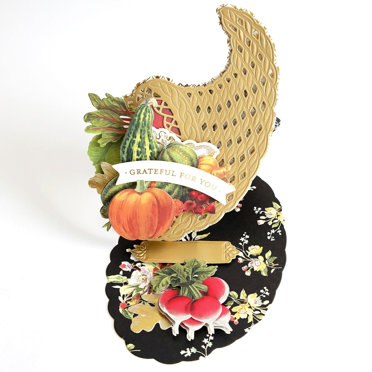 A card with Retro Thanksgiving Stickers on it.