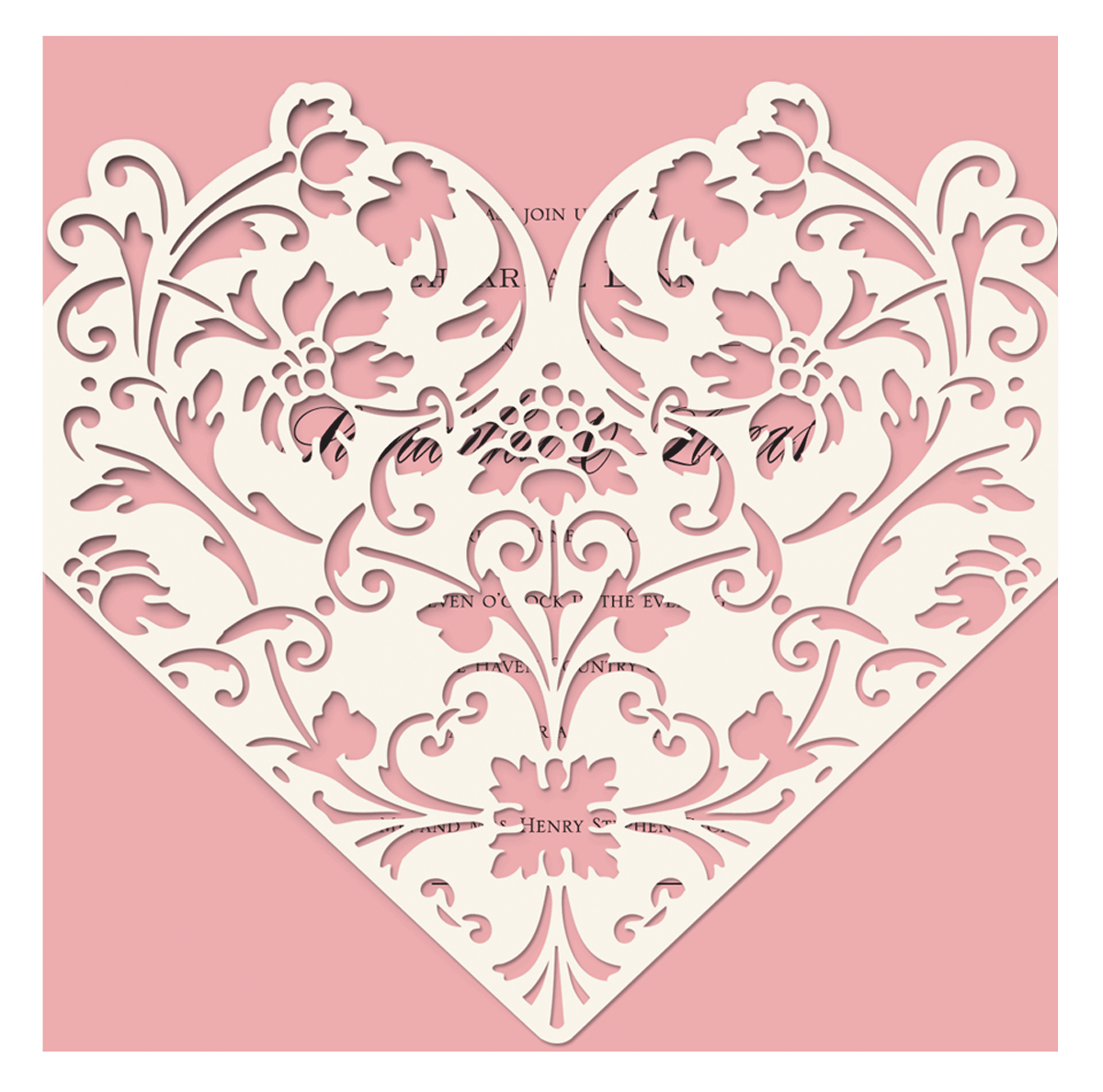 a paper cutout of a heart with flowers on it.