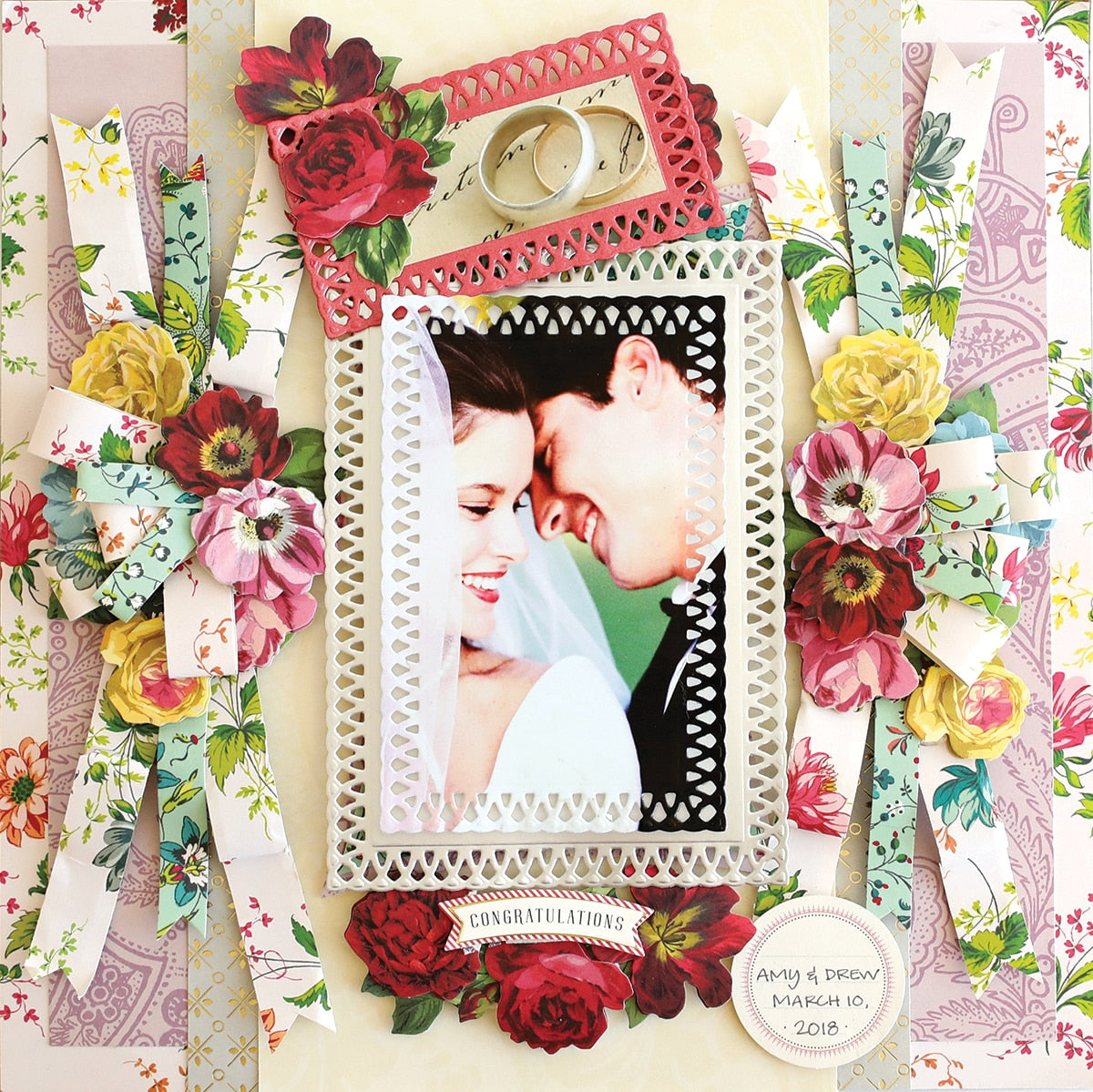 a picture of a couple on a wedding card.