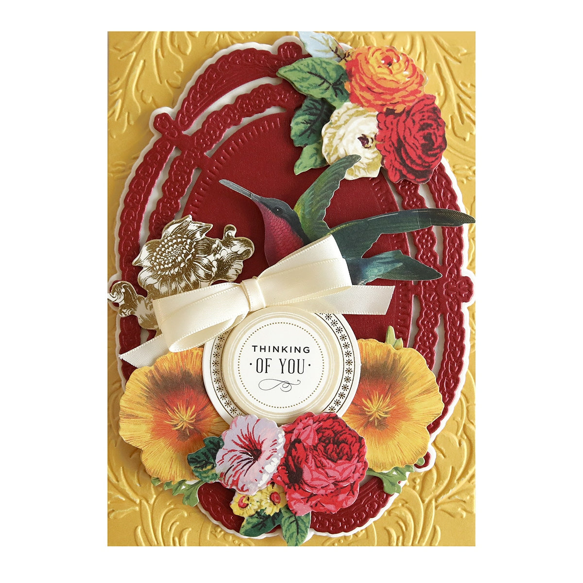 a close up of a plate with flowers on it.