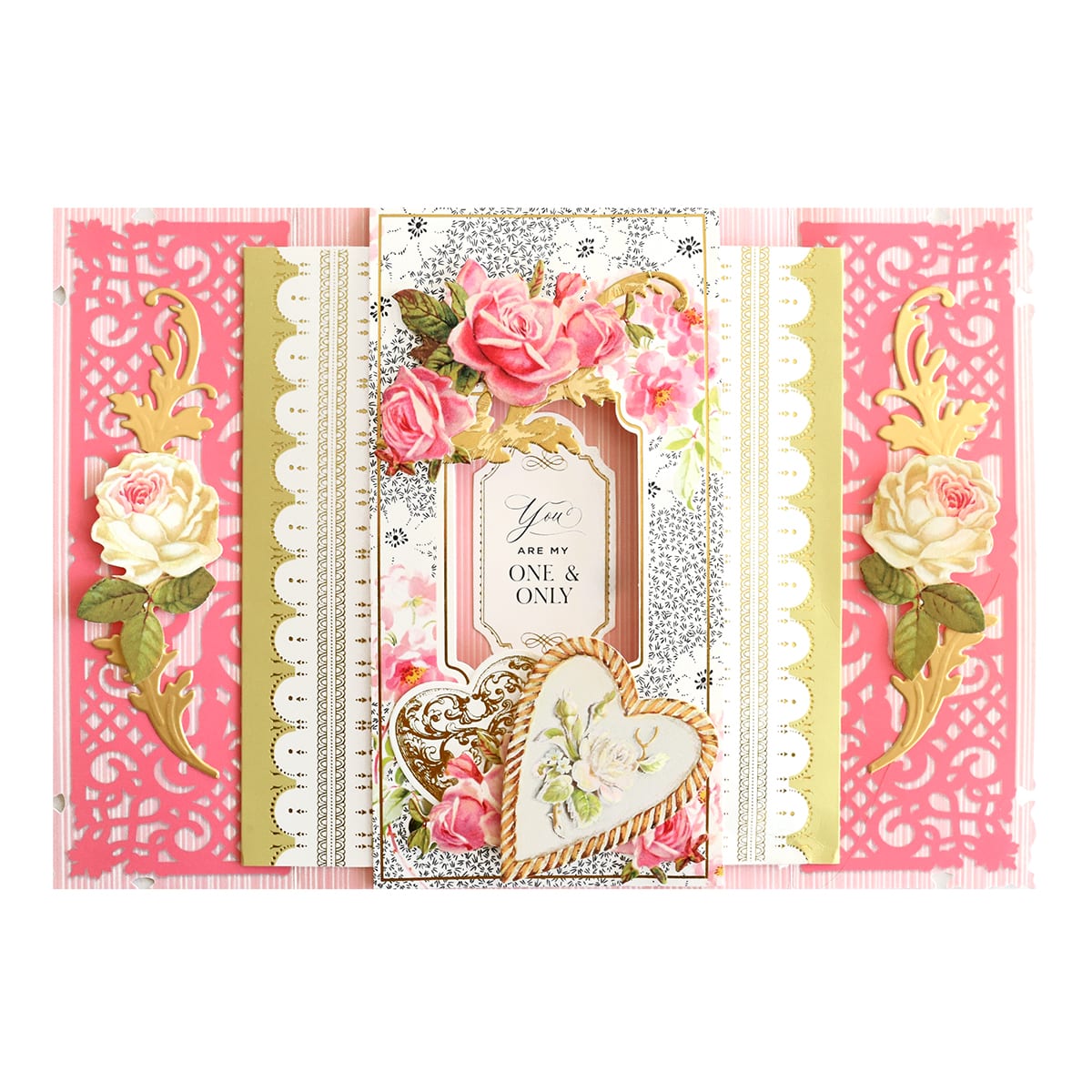 a close up of a card with flowers on it.