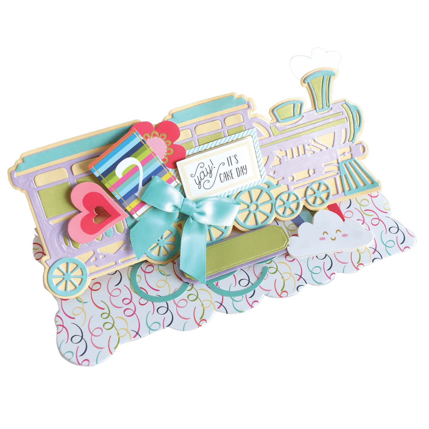 a close up of a card with a train on it.