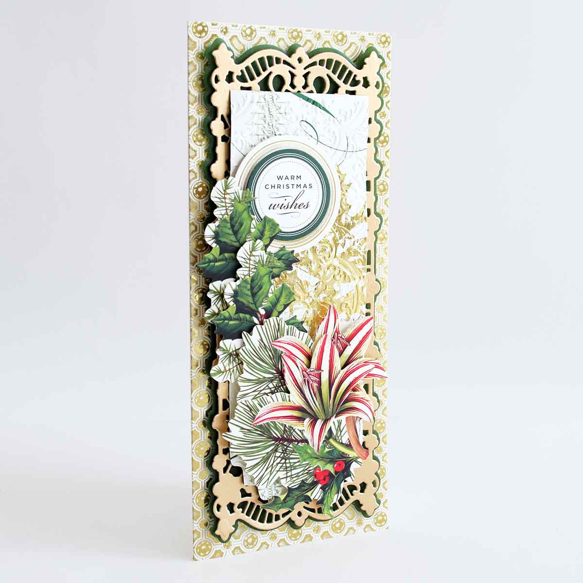 a card with a picture of flowers on it.