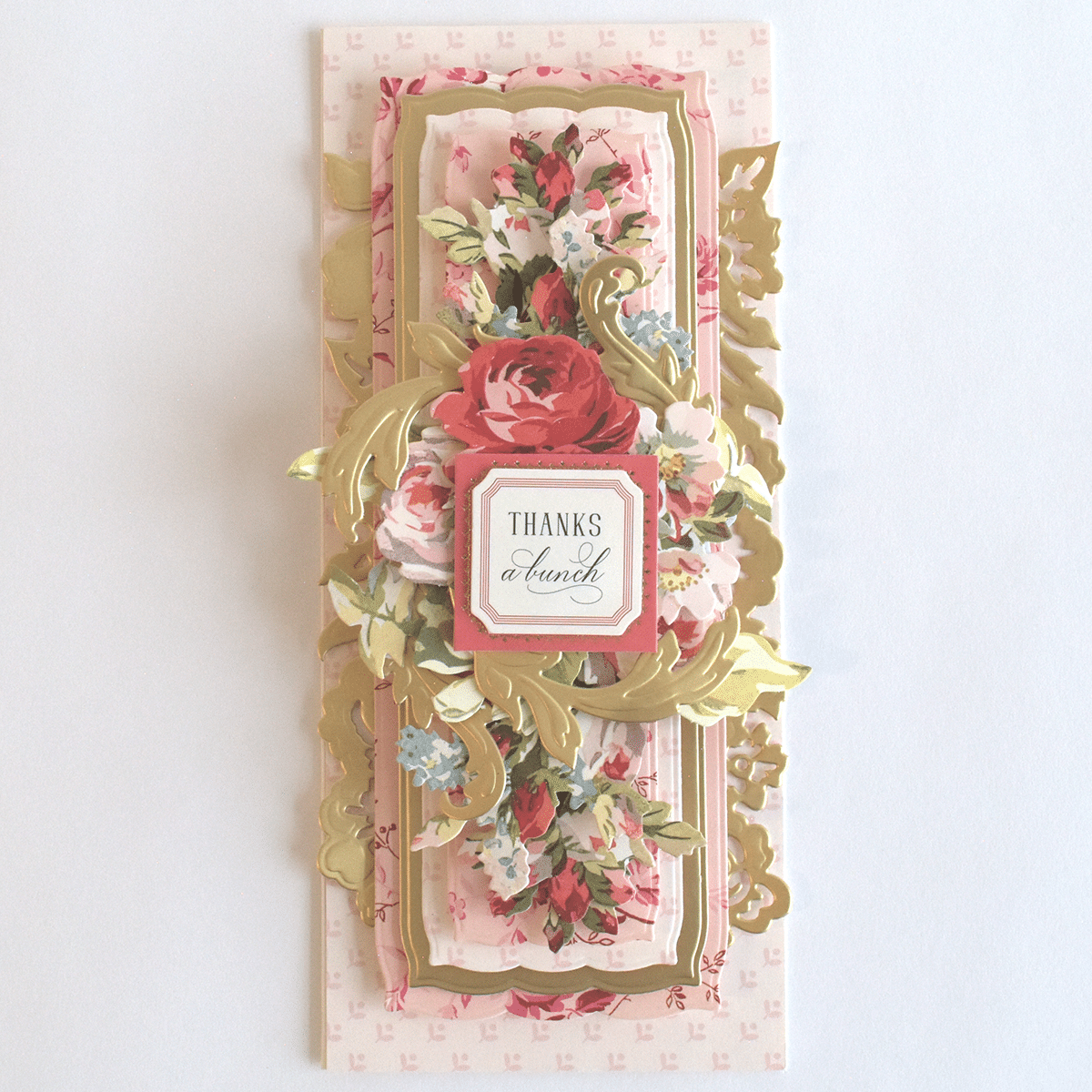 a card with a floral design on it.