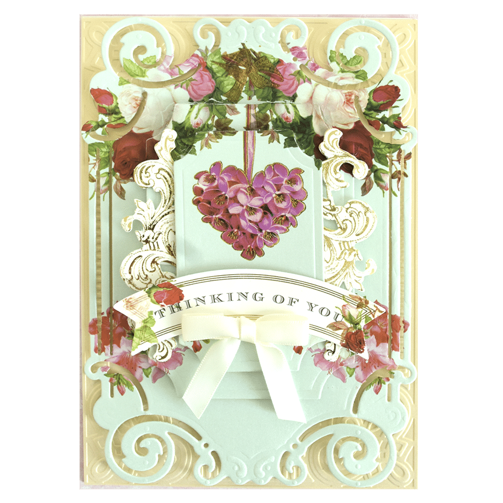 a card with a bunch of flowers on it.