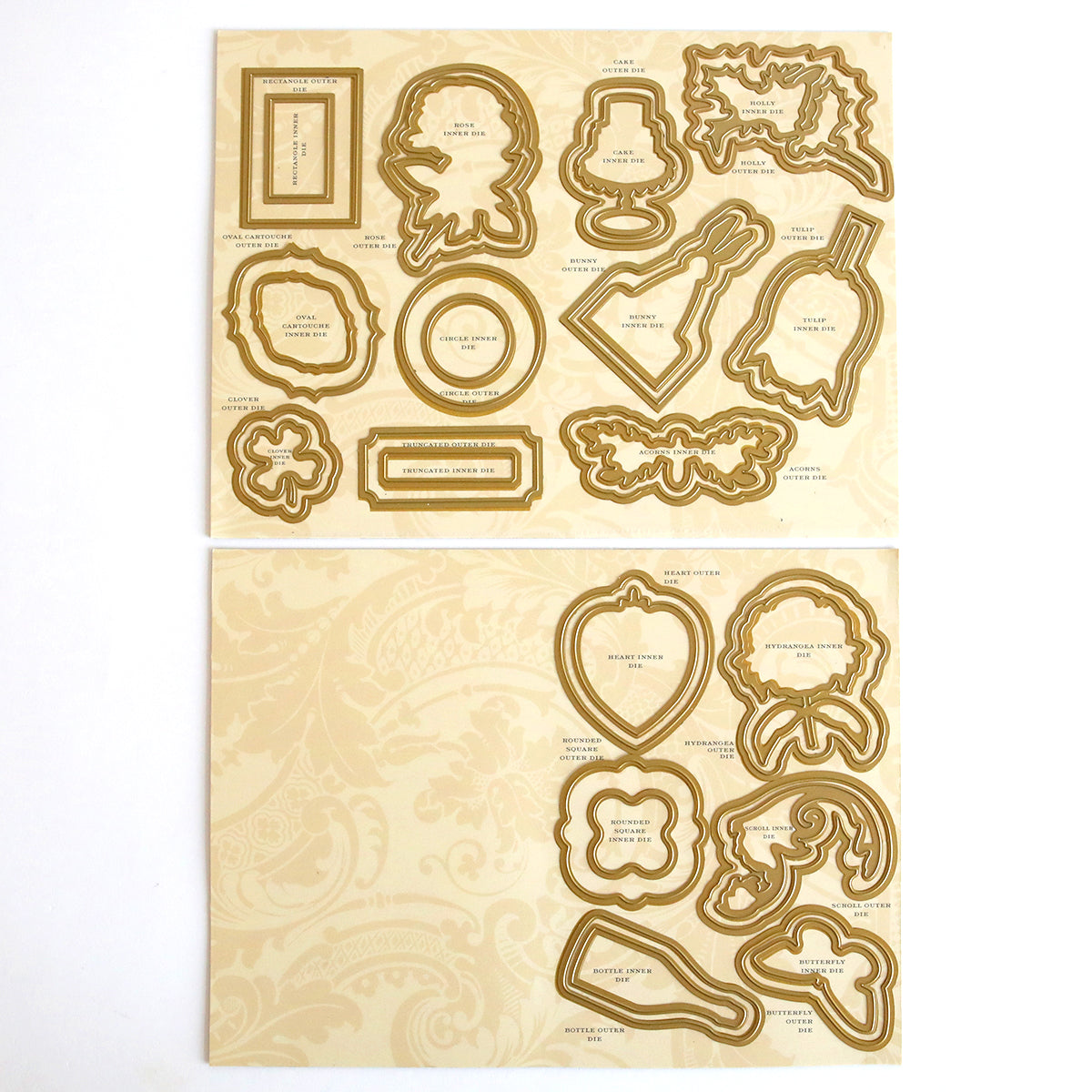 a couple of cut outs that are on a table.