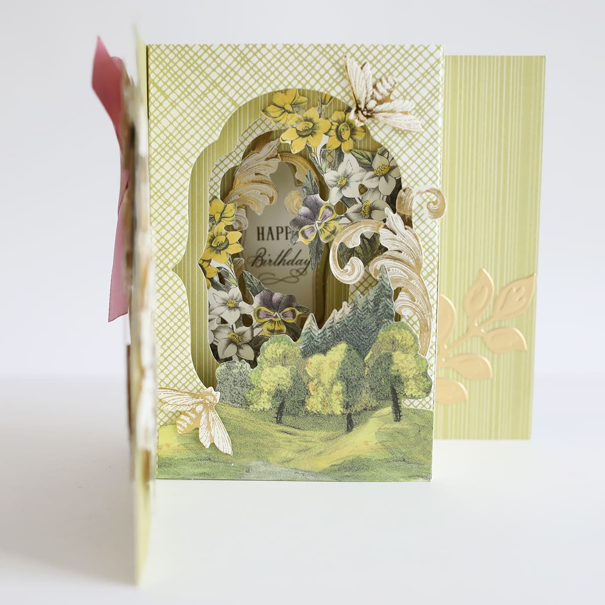a greeting card with a picture of a park.