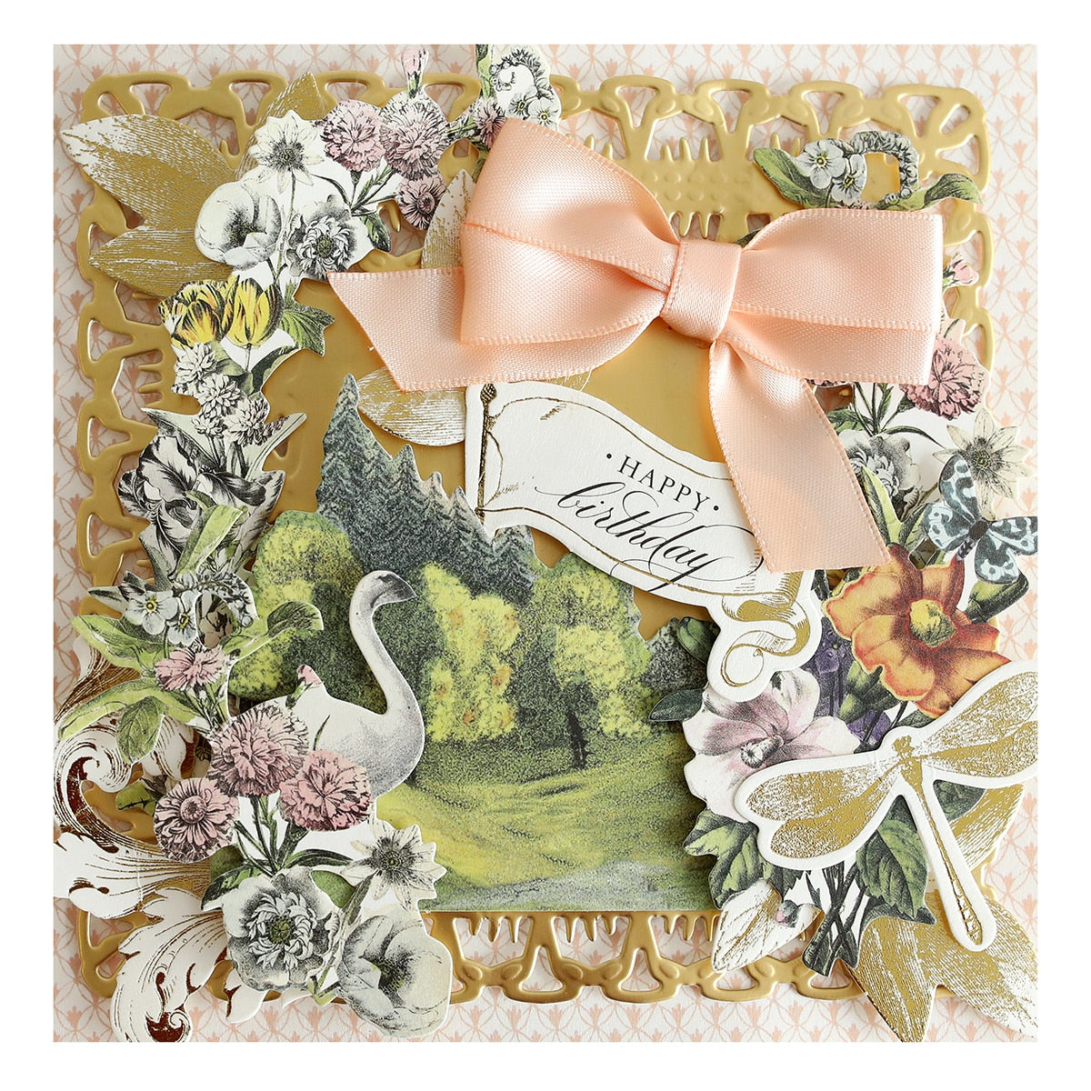 a close up of a card with a bow on it.