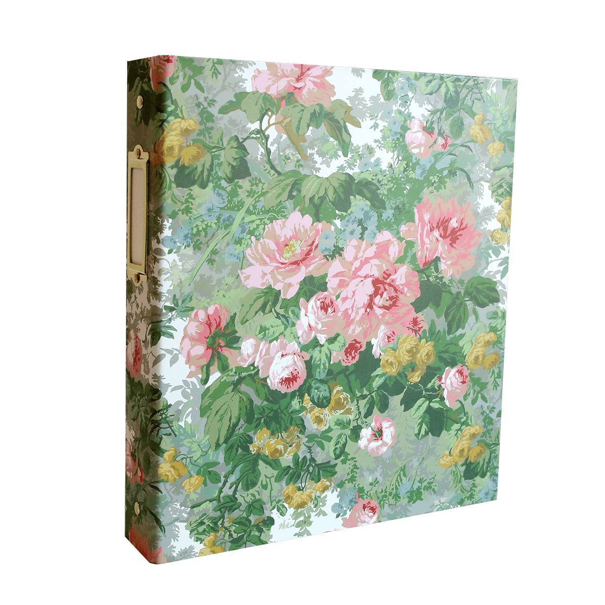 a suitcase with a floral pattern on it.