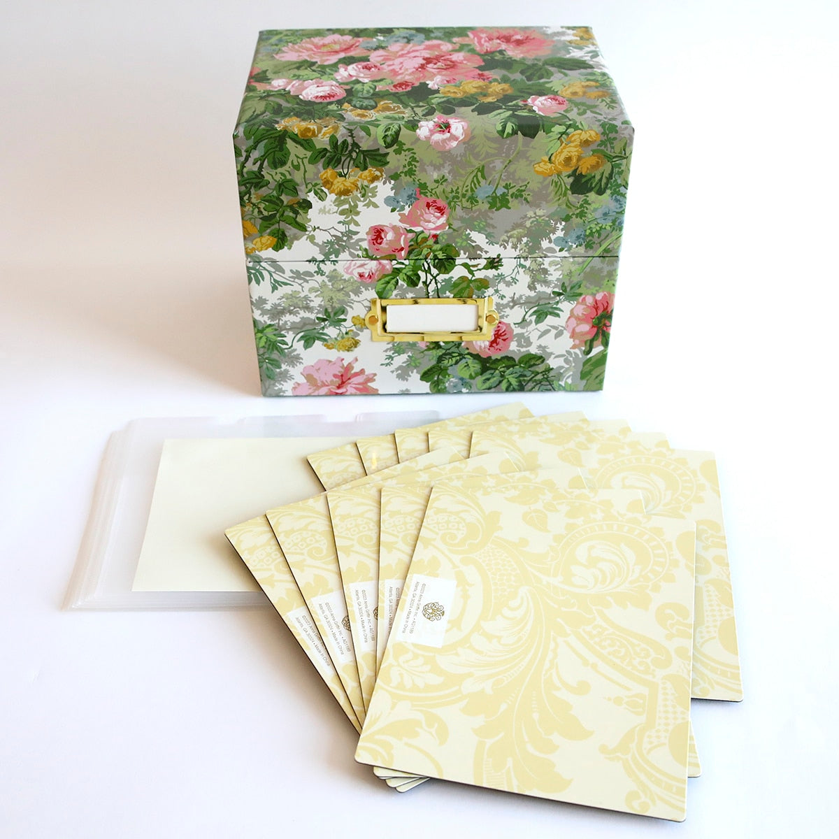 a box with a bunch of flowers on it.