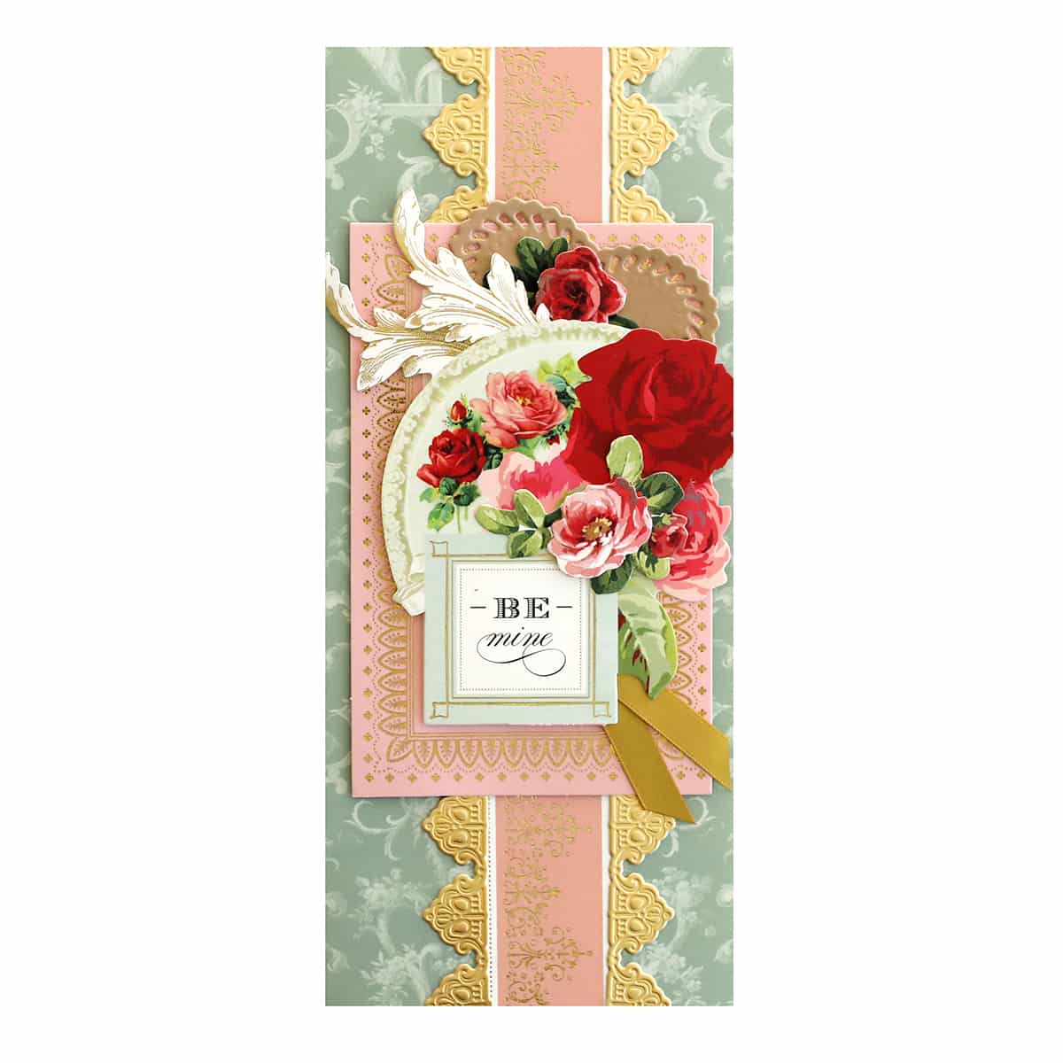 a card with a bouquet of flowers on it.