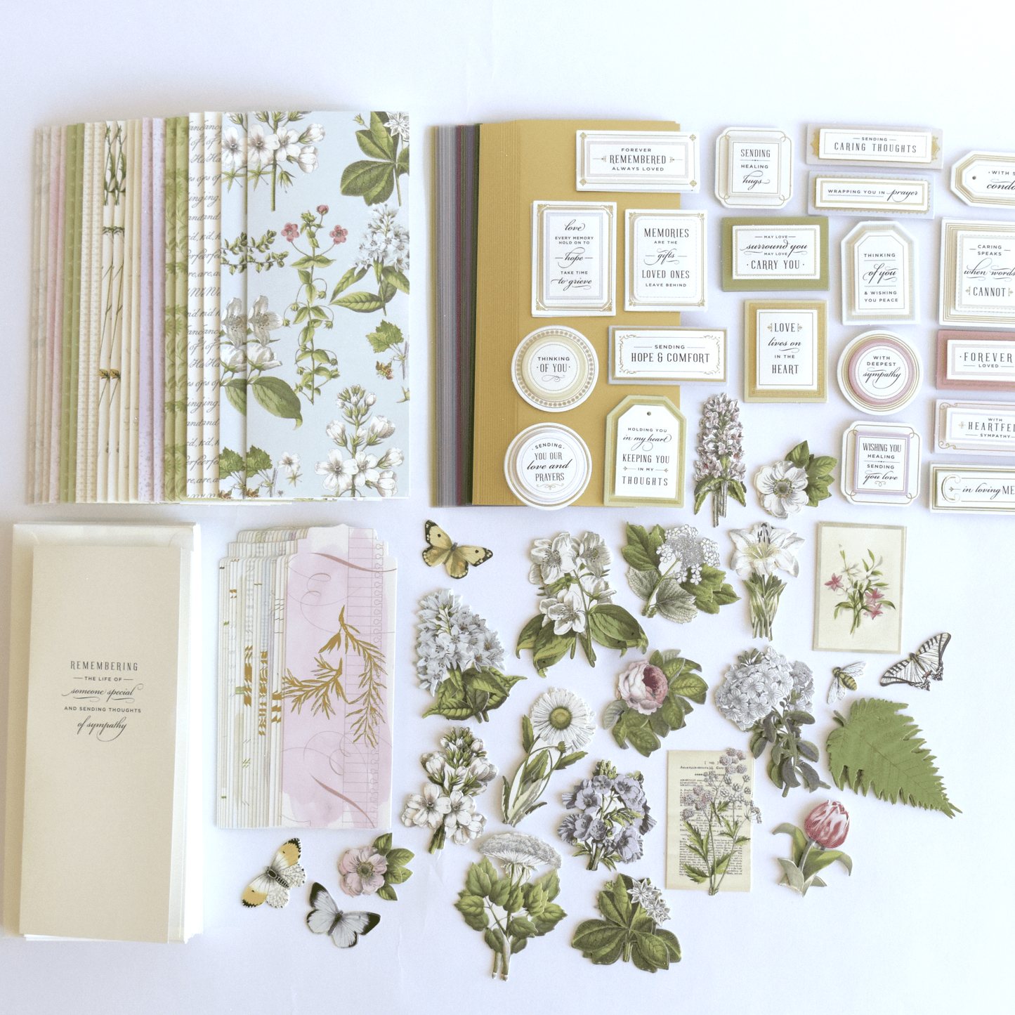 a bunch of different types of cards and papers.