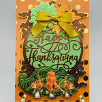 Happy Thanksgiving card in orange, brown and green