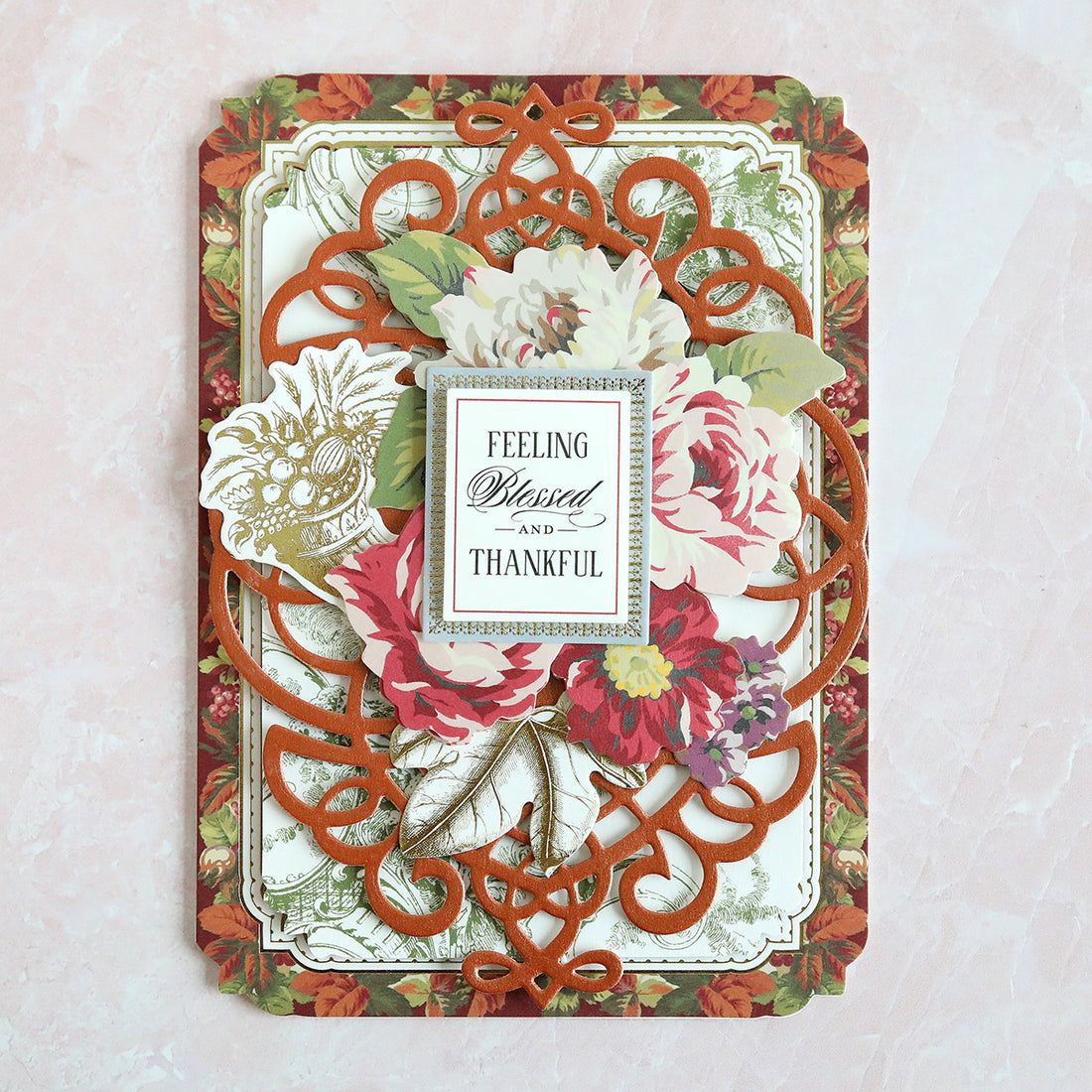 Simply Thanksgiving card with diecut